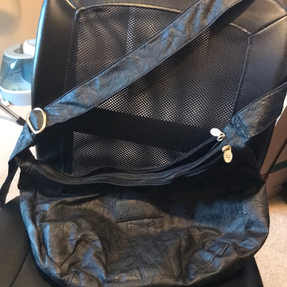 Nas Bag Black double zip topper crossbody